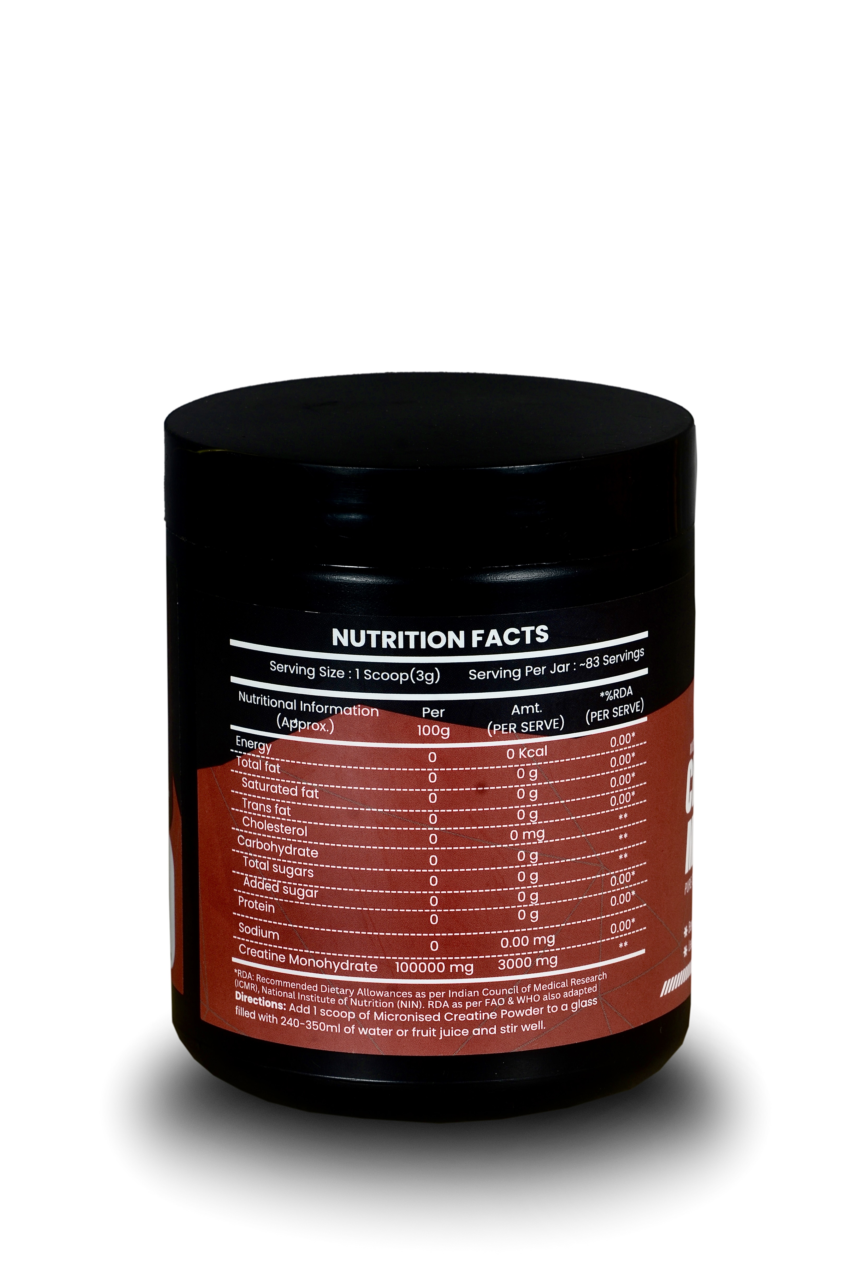 Troz - Creatine Monohydrate Micronised (250g, 83 Servings) 100% Pure Creatine | Unflavored | Supports Athletic Performance and Power